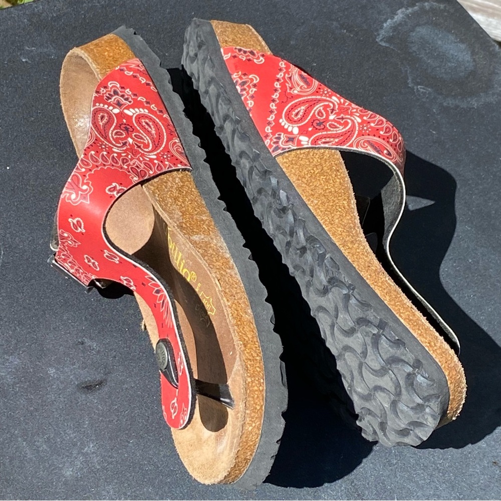 Papillio Red Patterned Toe-Post Sandals - image 5